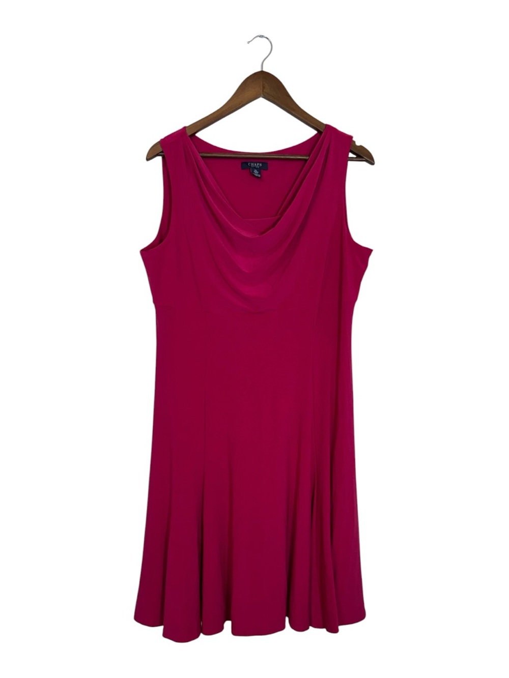 Chaps Pink Draped Stretch Sleeveless Shift Dress Size XL